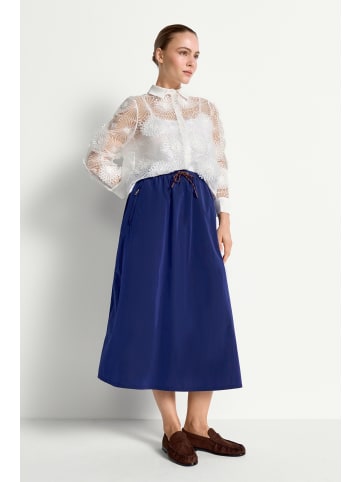 Rich & Royal Midi Rock mit Details in Midnight Blue