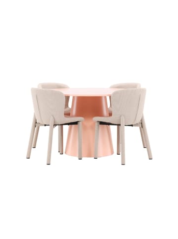 ebuy24 Essgruppe Lanzo (5-teilig) Peach 120 x 120 cm
