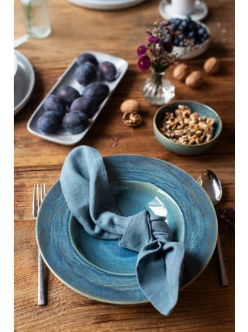 gipfelstück Pastateller-Set, Steinzeug TIEFER SEE in Blau / Grün