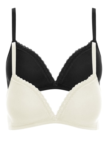 Lisca 2er Pack Triangel BH ohne Bügel in black-cream