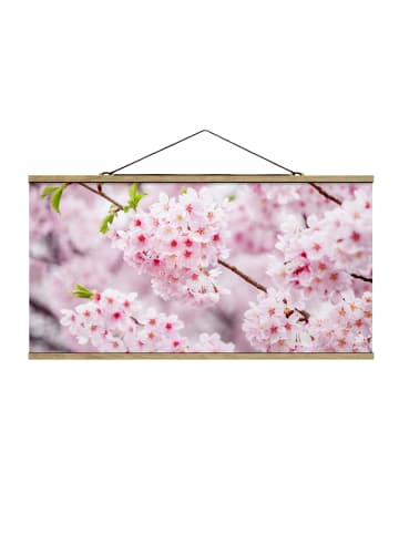 WALLART Stoffbild mit Posterleisten - Japanische Kirschblüten in Rosa