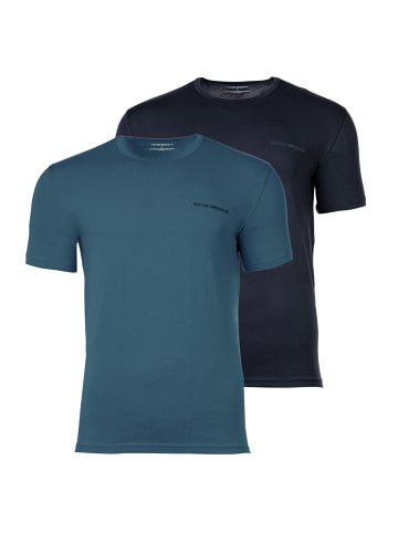 Emporio Armani T-Shirt 2er Pack in Blau/Petrol