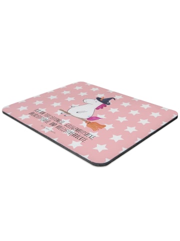 Mr. & Mrs. Panda Mousepad Einhorn Hexe mit Spruch in Rot Pastell