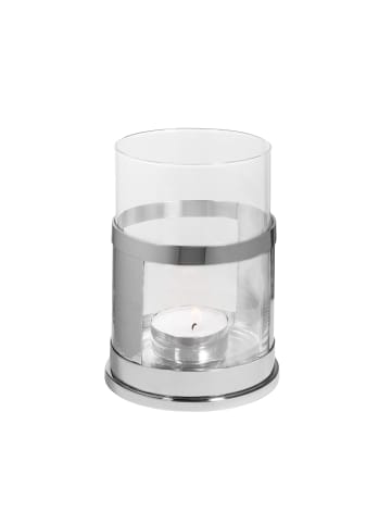 Fink Windlicht mit Glas Domo silberfarben - (H) 18 cm