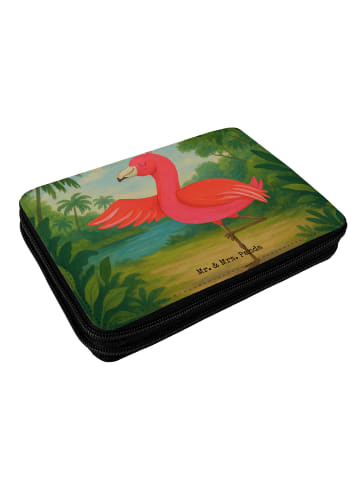 Mr. & Mrs. Panda Federmäppchen Flamingo Yoga Design ohne Spruch in Weiß