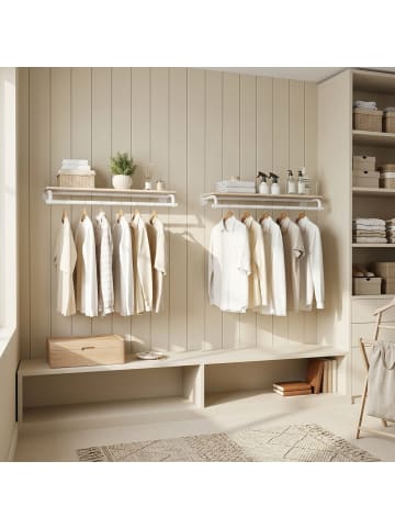 SONGMICS Wandgarderobe Colex in Weiß - (B)28 x (H)13.2 x (T)109 cm