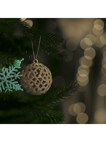 relaxdays 50-tlg. Weihnachtskugeln Set in Champagner