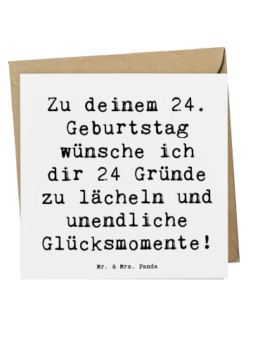 Mr. & Mrs. Panda Grußkarte Spruch 24. Geburtstag Glück mit Spruch in Weiß