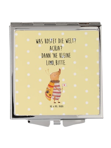 Mr. & Mrs. Panda Quadratischer Spiegel Nachtfalter Fähnchen mit ... in Gelb Pastell