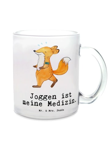 Mr. & Mrs. Panda Teetasse Fuchs Joggen mit Spruch in Transparent