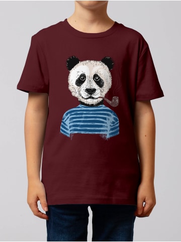 wat? Apparel T-Shirt Panda in Weinrot