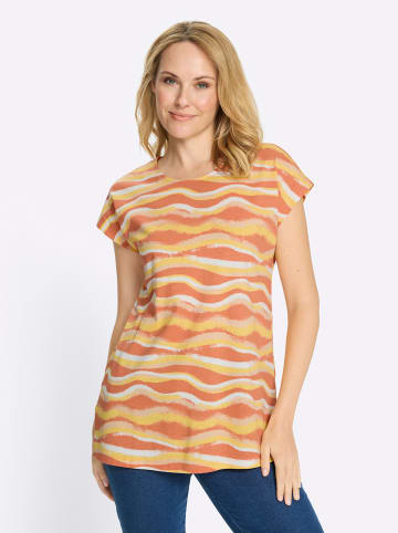 Sieh an! Longshirt in papaya-gelb-bedruckt