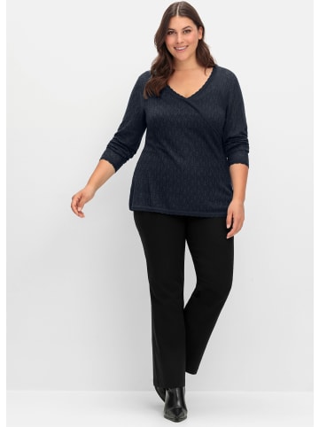 sheego V-Ausschnitt-Pullover in tiefblau