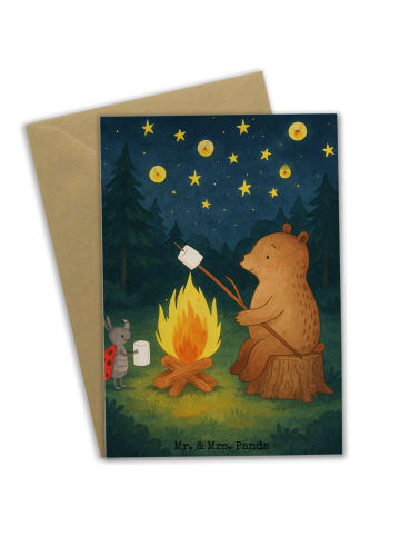 Mr. & Mrs. Panda valentinstagskarte Bär & Marienkäfer Lagerfeuer... in Weiß