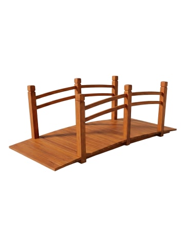 relaxdays Gartenbrücke in Orange - (B)150 x (H)55 x (T)67 cm