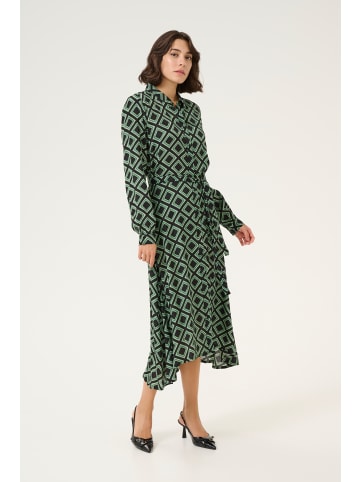 Kaffe Kleid KAoline Relaxed fit in Black Deep/Green Geometric
