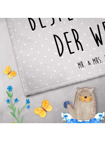 Mr. & Mrs. Panda Gästehandtuch Koala Familie zwei mit Spruch in Grau Pastell
