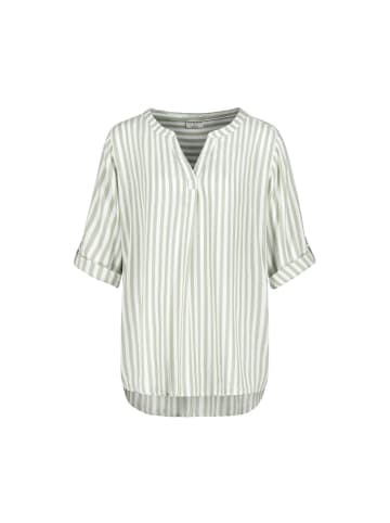 Eight2Nine Langarmbluse in jadeite green - white