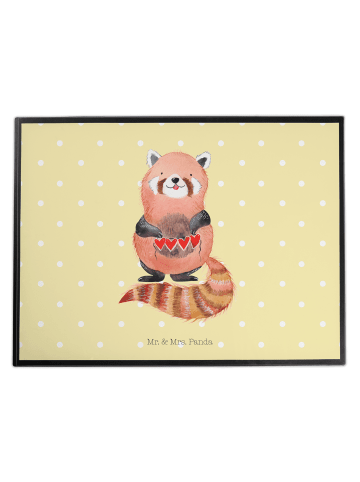 Mr. & Mrs. Panda Schreibtischunterlage Roter Panda ohne Spruch in Gelb Pastell
