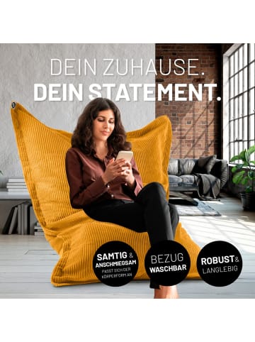 Lumaland LUMALAND Sitzsack Classic XXL Cord 380 L - 140 x 180 cm - mit waschbarem Bezug