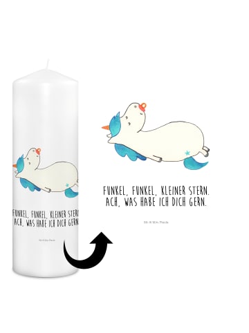 Mr. & Mrs. Panda Kerze Einhorn Sekretärin ohne Spruch in Weiß