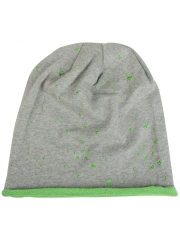 styleBREAKER Beanie Mütze in Grau-Limette