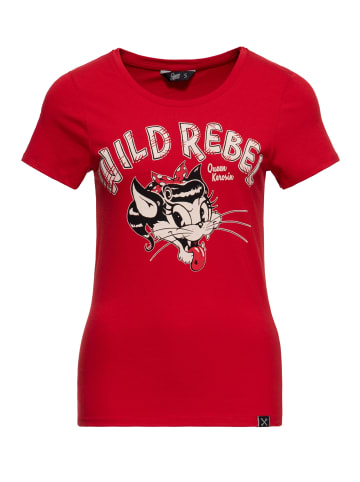 Queen Kerosin Queen Kerosin Basic T-Shirt Wild Rebel in rot