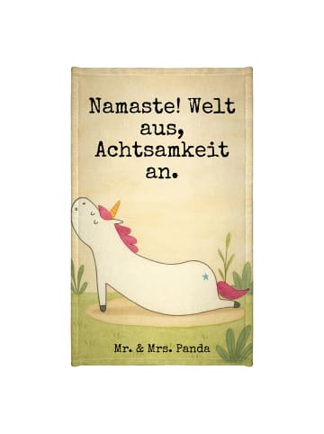 Mr. & Mrs. Panda Gästetuch Einhorn Yoga Design mit Spruch in Weiß