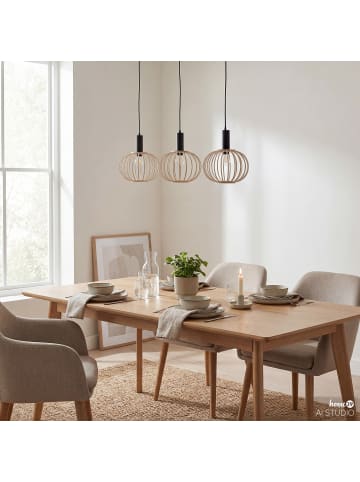 home24 Pendelleuchte ZESTA 3-flammig in Beige / Schwarz