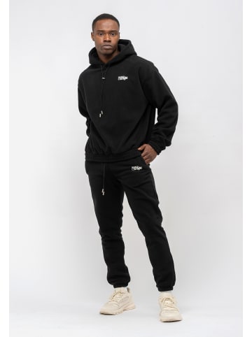 Tom Barron Trainingsanzug Tom Barron Men Casual Oversize Tracksuit With Fleece Fabric Patch Logo in BLACK