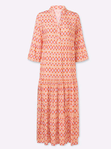 Heine Druck-Kleid in apricot-orange-bedruckt