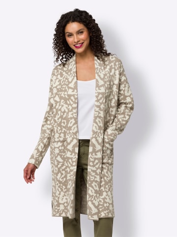 Heine Jacquardstrickjacke in sesam-champagner-gemustert