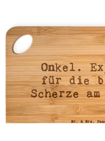 Mr. & Mrs. Panda Schneidebrett Spruch Onkel Scherzkönig mit Spruch in Braun