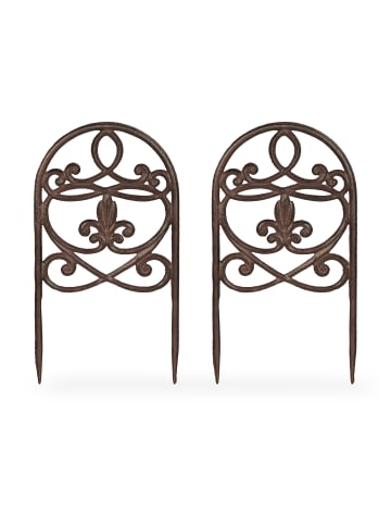 relaxdays 4 x Beetzaun in Dunkelbraun - (B)17,5 x (H)32,5 cm