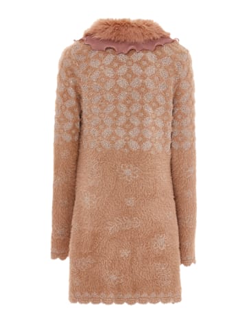 faina Damen Strickjacke in Dunkelrosa Rosa Gold