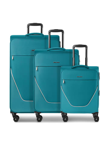 Stratic taska 4 Rollen Kofferset 3-teilig mit Dehnfalte ocean blue
