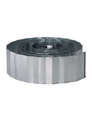 relaxdays 3 x Rasenkante in Silber-Grau