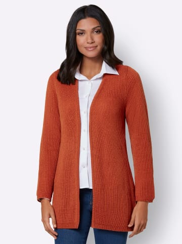 Sieh an! Strickjacke in rostrot