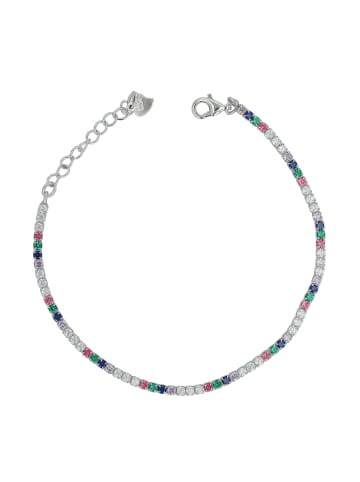 Adeliás Damen Armband aus 925 Silber mit Zirkonia 17 cm in silber