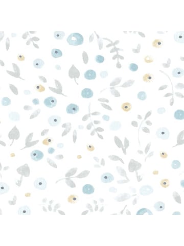 Casadeco My Little World Tapete Streublümchen blau grau braun