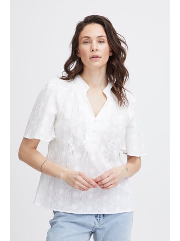 PULZ Jeans Shirtbluse PZWILLA Blouse 50208169 feminine Bluse mit Lochbordüre in Weiß
