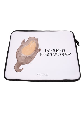 Mr. & Mrs. Panda Notebook Tasche Otter Umarmen mit Spruch in Weiß