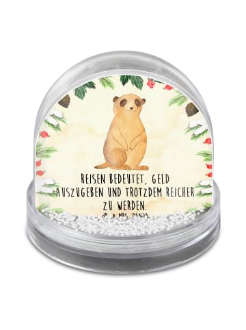 Mr. & Mrs. Panda Schneekugel Weihnachten Erdmännchen mit Spruch in Naturpapier