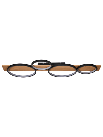 Beliani Deckenleuchten SPEAN in Schwarz/Braun - (W) 100 x (H) 7 x (L) 30 cm