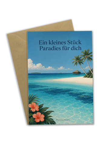 Glückwunschkarte Lagune elegant Design mit Spruch in Weiß