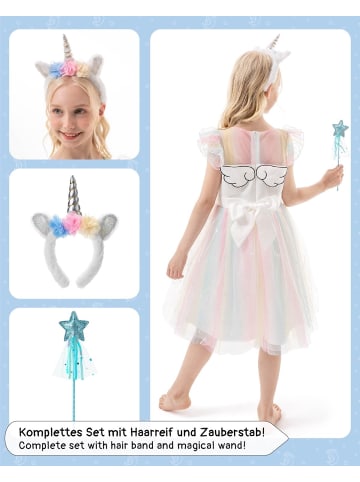 Corimori Corimori Einhorn und Regenbogen Kleid für Kinder in Weiß