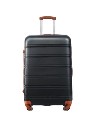 ABRIHOME Hartschalen Koffer mit 4 Universalrad Rollen und Schloss 74.5cm, Braun