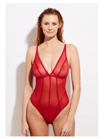 Scandale Eco-lingerie Tief Ausgeschnittener Body in Scandale Red