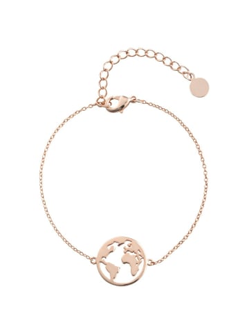 Steel_Art Armkette für Frauen Weltkarte rose goldfarben in rosegoldfarben