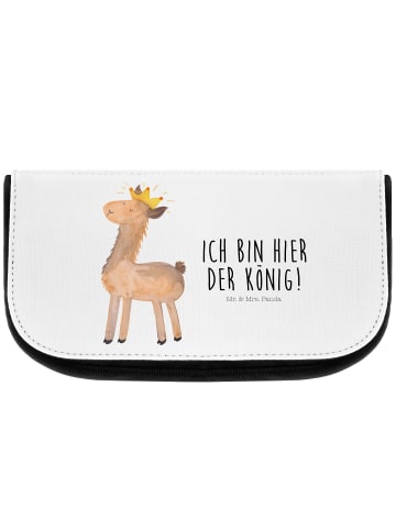 Mr. & Mrs. Panda Make-Up Tasche Lama König mit Spruch in Weiß